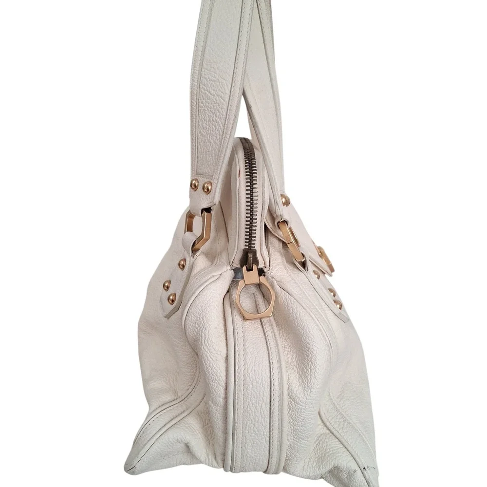 Rare Vintage Y2k Zac Poshen Pebbled Leather Zip Satchel Handbag 07 Italy Runaway